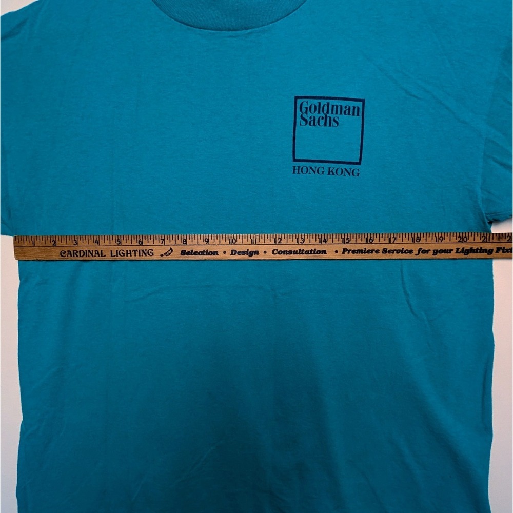 Vintage Goldman Sachs Box Logo Hong Kong 92 Macau Single Stitch Shirt Size Large - Picture 7 of 9